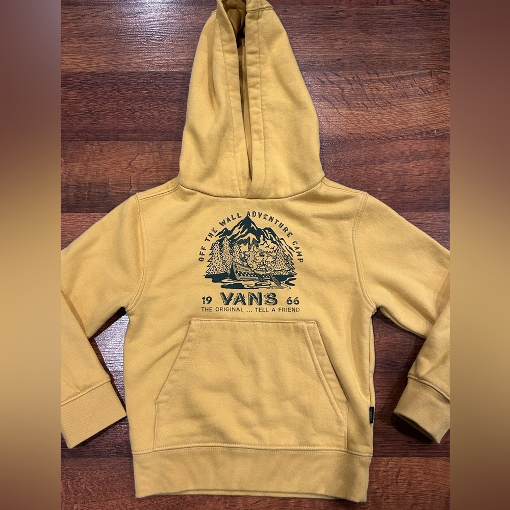 Vans Kids 2T Yellow Hoodie Pullover Off The Wall Adventure Camp
